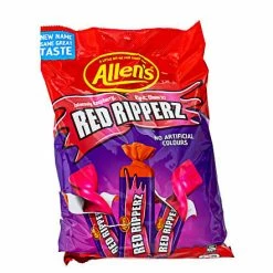 Allen's Old Aussie Favourites & Classic Retro Lollies Red Ripper Sticks By Allens - Bag 800g