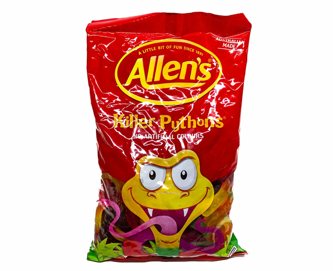 Allen's Jelly Lollies & Gummy Lollies Killer Pythons Allens 1kg