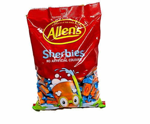 Allen's Sherbies 850g Bag By Allens Old Aussie Favourites & Classic Retro Lollies