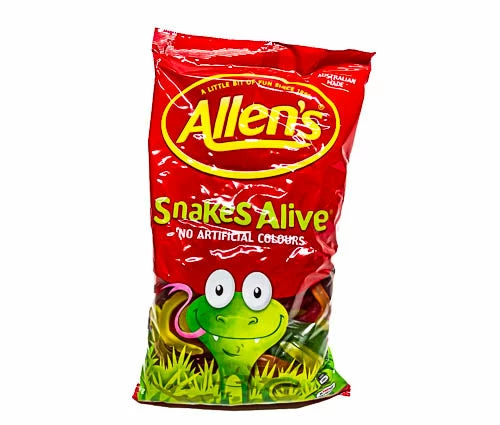 Allen's Jelly Lollies & Gummy Lollies Snakes Alive 1.3kg Bag By Allens