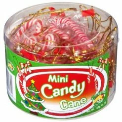 Sunshine Confectionery CHRISTMAS MINI CANDY CANES 120g Tub Wrapped Sweets - CORPORATE Events