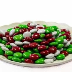 Confectionery House Christmas Chocolate Drops - Red, White, Green 400g Chocolates - Milk, Dark & White