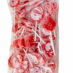 Brisbane Bulk Supplies Christmas Lollipops - Red Santa Pops 1kg