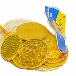 Laica Christmas Gold Coins In Mesh Bags 75g CHILDREN'S Party Lollies