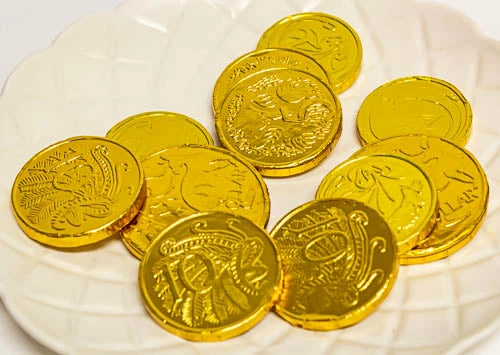 Laica Christmas Gold Coins In Mesh Bags 75g CHILDREN'S Party Lollies