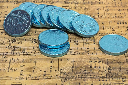 Sunshine Confectionery CHILDREN'S Party Lollies Blue Foil Milk Chocolate Coins