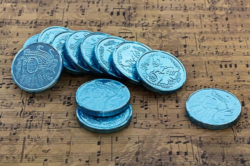 Sunshine Confectionery CHILDREN'S Party Lollies Blue Foil Milk Chocolate Coins