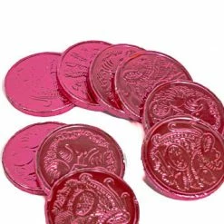 Sunshine Confectionery Pink Foil Milk Chocolate Coins