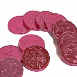 Sunshine Confectionery Pink Foil Milk Chocolate Coins