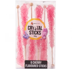 Lolliland Candy, LOLLIES & Confectionery Crystal Sticks - Hot Pink 6 Sticks