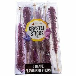 Lolliland Crystal Sticks - Purple 6 Sticks Candy, LOLLIES & Confectionery