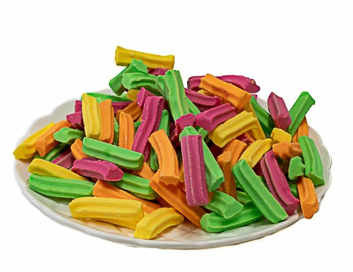 Cooks Confectionery Mini Fruit Sticks - Mixed Colours 500g