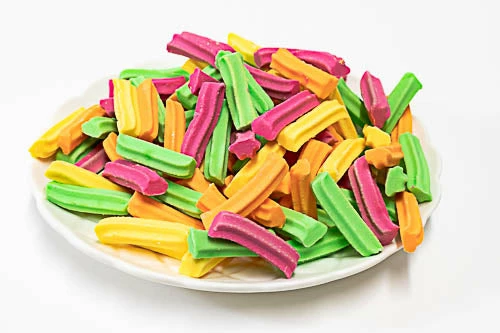 Cooks Confectionery Mini Fruit Sticks - Mixed Colours 500g