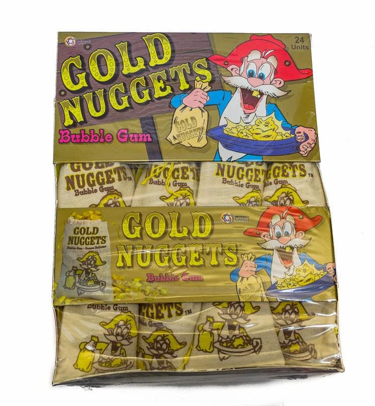 Universal Candy Gold Nuggets Bubblegum Box Bulk Chocolate & Lollies