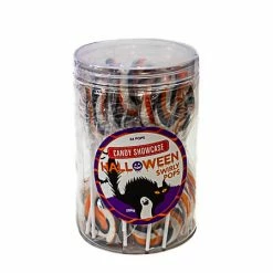 Lolliland Halloween Orange, Black N White Swirl Lollipops