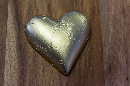 Paul's Confectionery Hearts - Milk Chocolate Hearts In Gold Foil 30g Chocolates - Milk, Dark & White