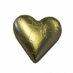 Paul's Confectionery Chocolates - Milk, Dark & White Hearts - Milk Chocolate Hearts In Gold Foil 30g Tub