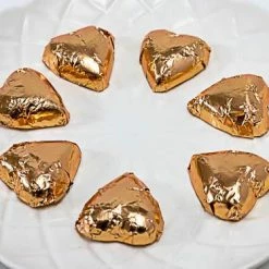 Paul's Confectionery Hearts - Milk Chocolate Hearts In Rose Gold Foil 1kg Chocolates - Milk, Dark & White