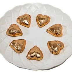 Paul's Confectionery Hearts - Milk Chocolate Hearts In Rose Gold Foil 1kg Chocolates - Milk, Dark & White