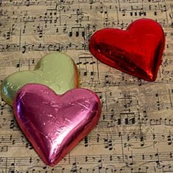 Paul's Confectionery Hearts - Milk Chocolate 30g Hearts In Assorted Foil Tub Of 30 Chocolates - Milk, Dark & White