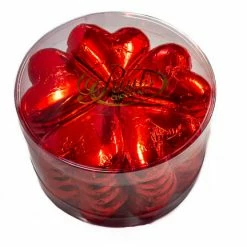 Paul's Confectionery Hearts - Milk Chocolate Hearts In Red Foil 30g Tub Chocolates - Milk, Dark & White
