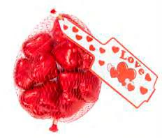 Lolliland Hearts - Milk Chocolate 77g Bag - Red Foil Hearts Red-Coloured Lollies