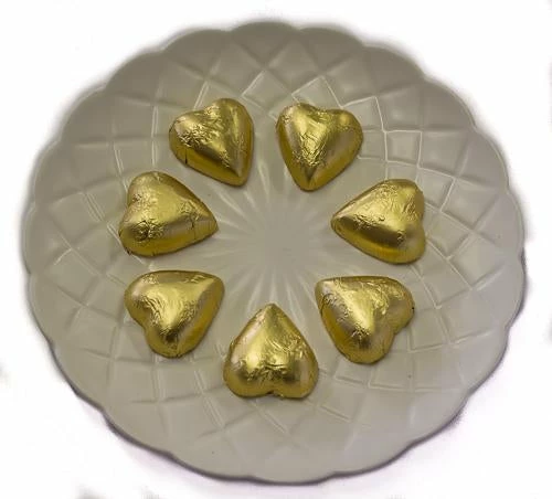 Paul's Confectionery Hearts - Milk Chocolate Hearts In Gold Foil 1kg