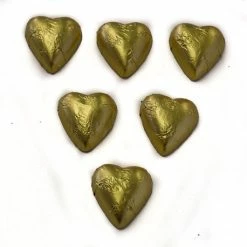 Paul's Confectionery Hearts - Milk Chocolate Hearts In Gold Foil Chocolates - Milk, Dark & White