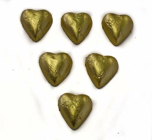 Paul's Confectionery Hearts - Milk Chocolate Hearts In Gold Foil 1kg