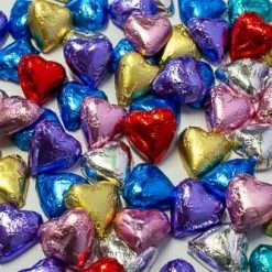 Chocolate Gems Hearts - Chocolate Hearts In Mixed Foil (5kg Bulk)