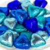 Paul's Confectionery Hearts - Milk Chocolate Hearts In Mixed Blue Foils Chocolates - Milk, Dark & White