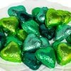 Paul's Confectionery Hearts - Milk Chocolate Hearts In Mixed Green Foils 1kg