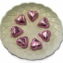 Paul's Confectionery Hearts - Milk Chocolate Hearts In Light Pink Foil 1kg