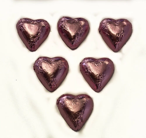 Paul's Confectionery Chocolates - Milk, Dark & White Hearts - Milk Chocolate Hearts In Light Pink Foil