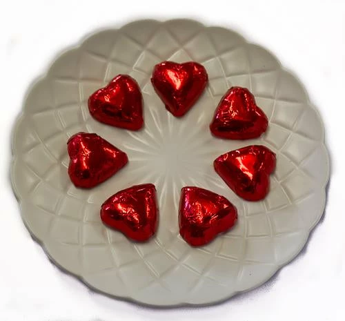 Paul's Confectionery Hearts - Milk Chocolate Hearts In Red Foil 1kg