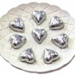 Chocolate Gems Hearts - Milk Chocolate Hearts In Silver Foil