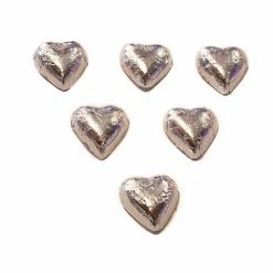 Chocolate Gems Hearts - Milk Chocolate Hearts In Silver Foil 1kg Chocolates - Milk, Dark & White