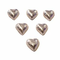 Chocolate Gems Hearts - Chocolate Hearts In Silver Foil (5kg Bulk)