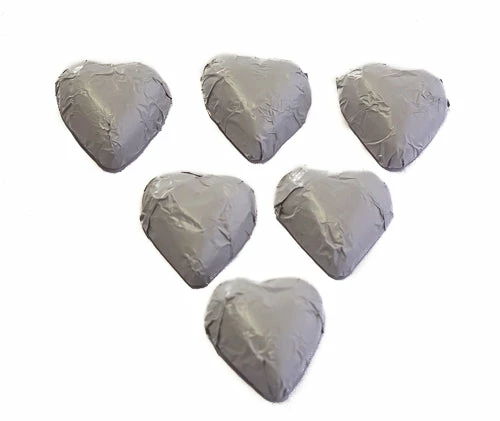 Sunshine Confectionery Hearts - Milk Chocolate Hearts In White Foil