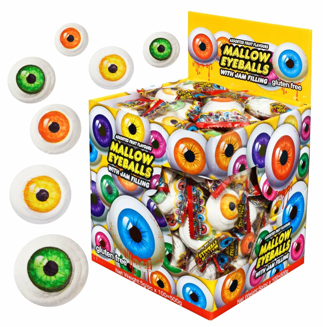 AIT Novelty Confectionery Marshmallow Eyeballs Box Of 100 - Halloween