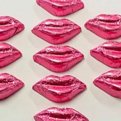Chocolate Gems Kisses - Milk Chocolate Lips In Pink Foil 400g Chocolates - Milk, Dark & White