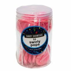 Lolliland Lollipops - Pink N White Mini Swirly Lollipop 24pc