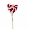 Designer Candy Lollipop Handmade Flat - Red Swirl Heart