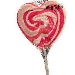 Lolliland Lollipop - Swirly Heart Pink - 85g Lollipops