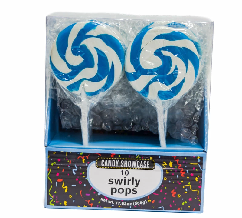 Lolliland Lollipops - Swirl Flat Pops Blue