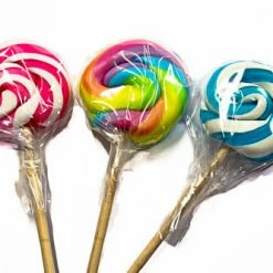 Designer Candy Lollipops Lollipop Handmade Flat - Pink Swirl