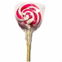 Designer Candy Lollipops Lollipop Handmade Flat - Pink Swirl