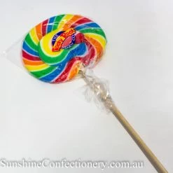 Rocky Rock Candy Company Lollipop Flat - Rainbow - 180g Lollipops