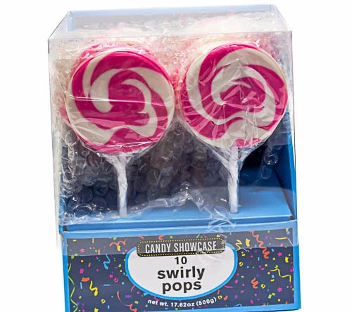 Lolliland Lollipops - Swirl Flat Pops Pink