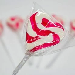 Lolliland Lollipops - Red & White Mini Heart Lollipop 24pc